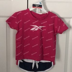 Reebok 3 piece baby set. Pink and blue. 24 months